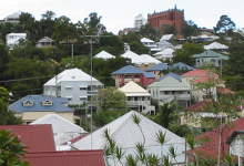 hillside view of a town